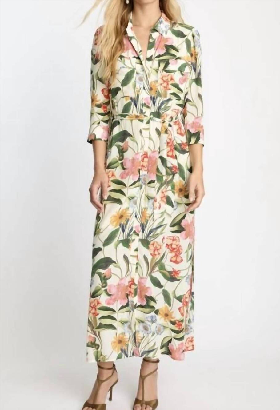 NEW CABALLERO azura floral maxi dress in buttercream